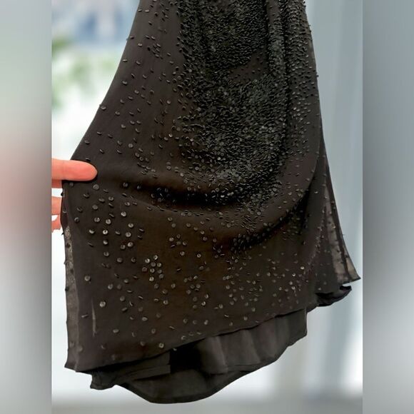 🔥🔥 Helmut Lang GRANULE 100% Silk Embellished Leather Sequin Dress Size 6 - Picture 10 of 16